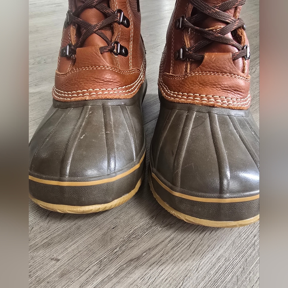 Mens LL Bean Brown Duck/Snow Boots Size 12 - Picture 3 of 13